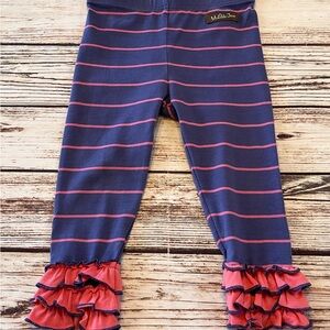 Matilda Jane Leggings Pants Girl’s 18-24 Months Ruffled Trim Periwinkle & Pink